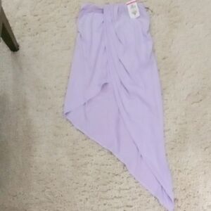 Wildfox Lavender Asymmetrical Wrap Midi Skirt w ruching detail  size XS NWT